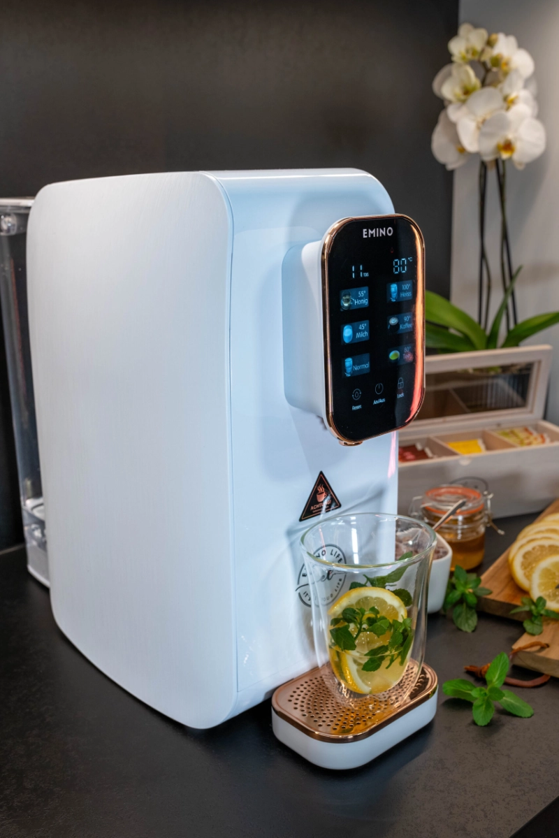 Emino Wasserbar – effiziente Umkehrosmose Wasserfilteranlage mit nur 0,5 L Abwasser