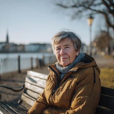 Gerda L. lächelt