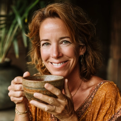Petra H. mit Teetasse