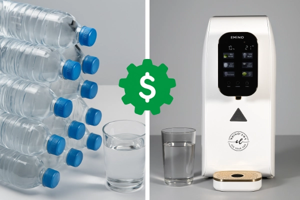 Vergleich: Plastikflaschen-Wasser vs. PFAS-freies Leitungswasser aus der Emino Wasserbar