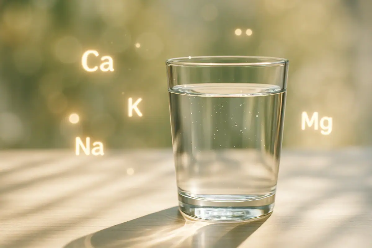 Mineralstoffe im Wasser sichtbar machen, Elektrolyte Bedeutung im Trinkwasser illustriert