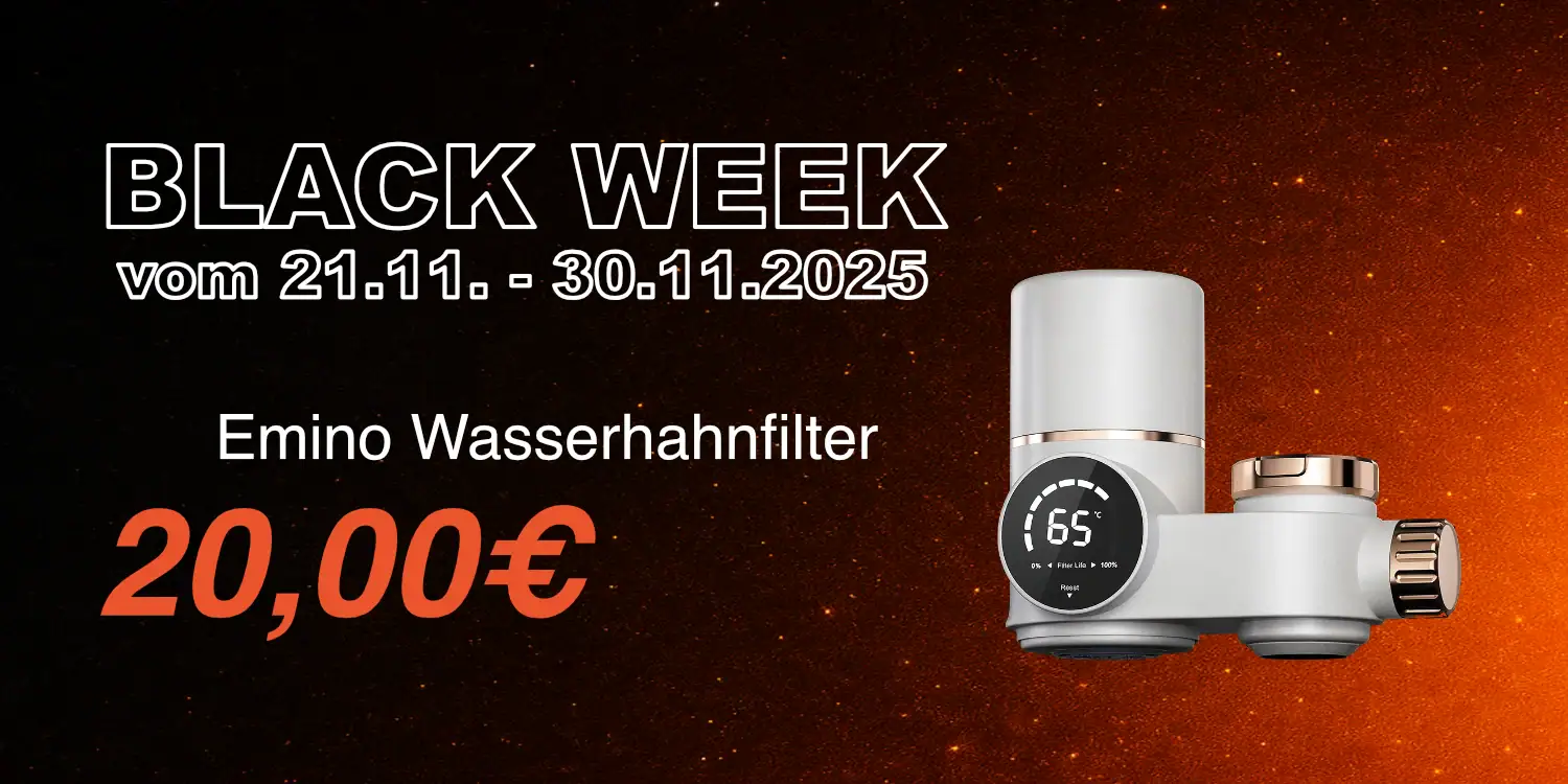 Black Week bei Emino vom 21.11.2025 bis 30.11.2025 Emino Wasserhahnfilter für 20€